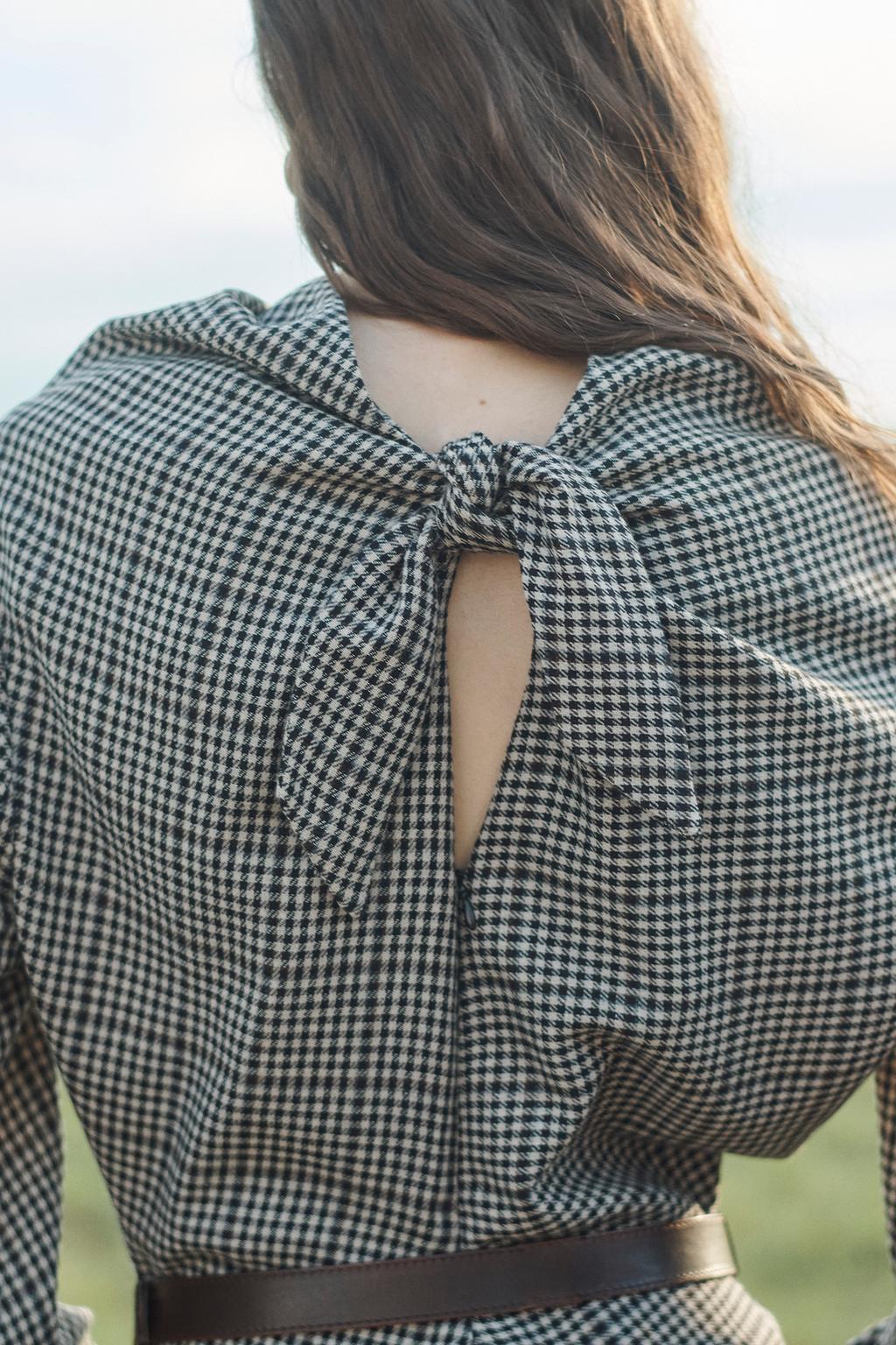 Платье в клетку limited edition с боковыми складками