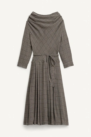 Платье в клетку LIMITED EDITION с боковыми складками- Заказать в России