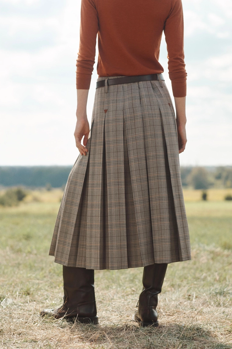 Юбка-плиссе в клетку, лимитированная коллекция