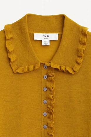 Mustard | 5755/116/305 - Zara Пиджак LIMITED EDITION с оборками из 100% шерсти