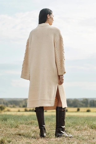 Пончо с шнуровкой LIMITED EDITION из вязаного полотна- Заказать в России