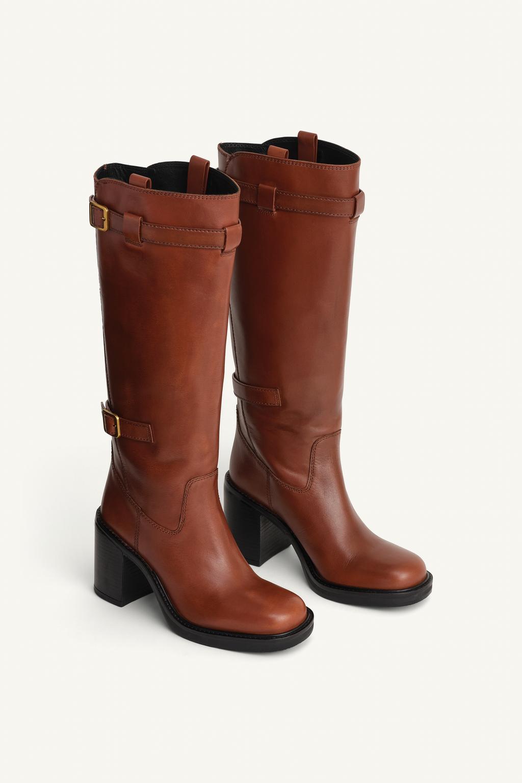 Ботинки из кожи с пряжкой limited edition