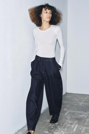 Джинсы ZW COLLECTION BALLOON в полоску со средней посадкой- Заказать в России