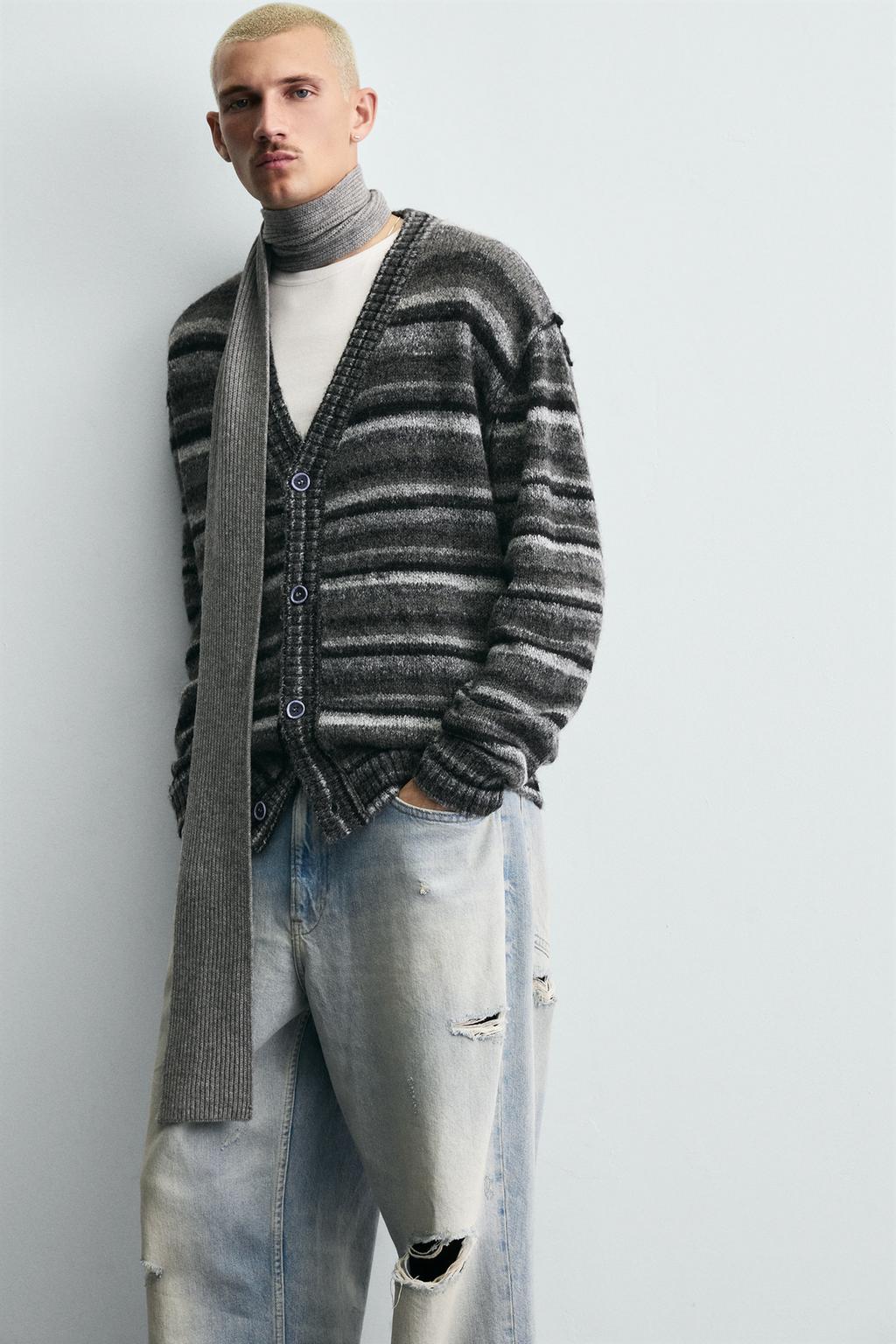 КАРДИГАН JACQUARD В ПОЛОСКУ