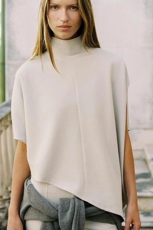 Купить Zara Накидка асимметричного кроя из ткани интерлок