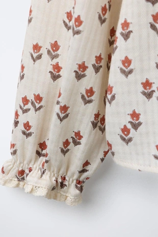 Рубашка с цветами и кружевом- Заказать в России