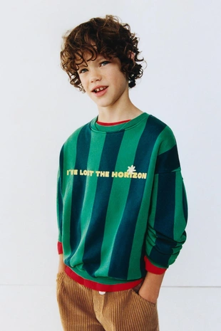 Толстовка в полоску с надписью- Заказать в России