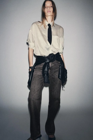 Джинсы ZW COLLECTION прямого кроя с высокой посадкой- Заказать в России