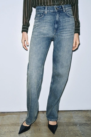 Купить Zara Джинсы ZW COLLECTION прямого кроя с высокой посадкой