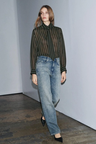 Джинсы ZW COLLECTION прямого кроя с высокой посадкой