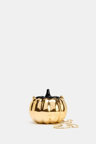 Жесткая сумочка в форме тыквы с металлическим эффектом- Заказать в России