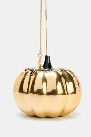 Жесткая сумочка в форме тыквы с металлическим эффектом- Заказать в России