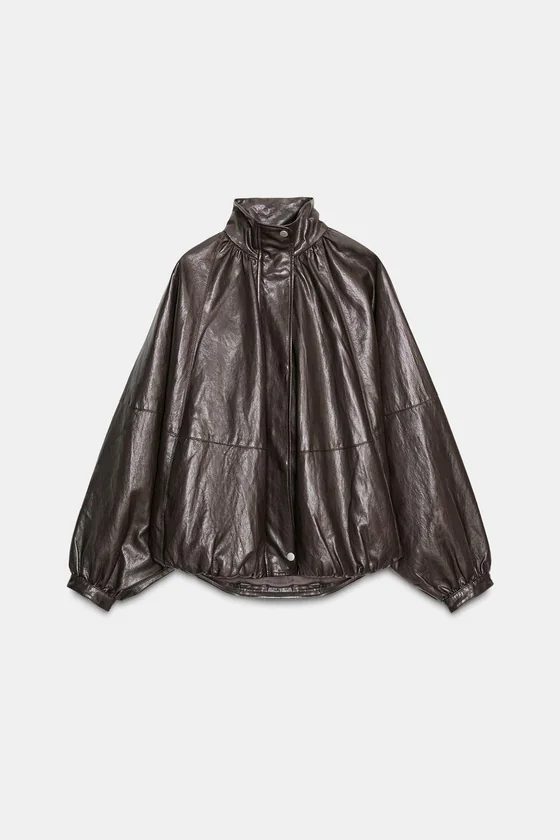 БОМБЕР ИЗ ИСКУССТВЕННОЙ КОЖИ — коллекция Zara «ZW»