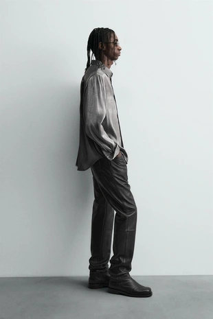 Сверкающая рубашка струящегося покроя- Заказать в России