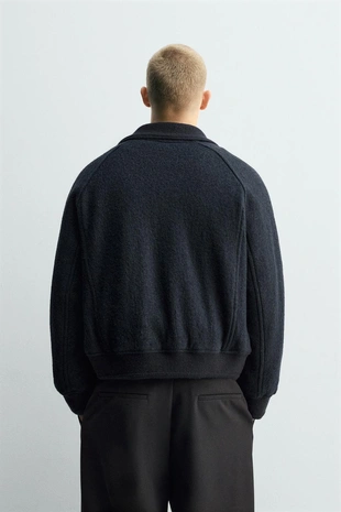 Куртка с воротником и рубчиком- Заказать в России