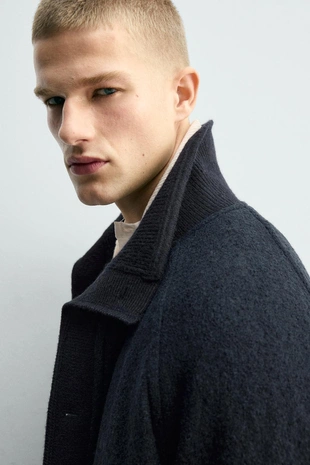 Куртка с воротником и рубчиком- Заказать в России