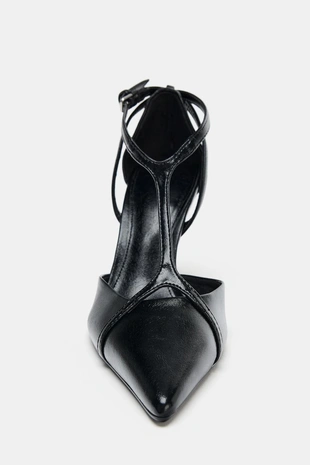 Туфли на высоком каблуке с ремешком вокруг щиколотки- Заказать в России
