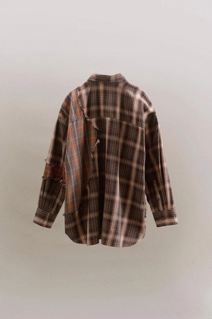 Рубашка FLUID CHECK с нашивками- Заказать в России