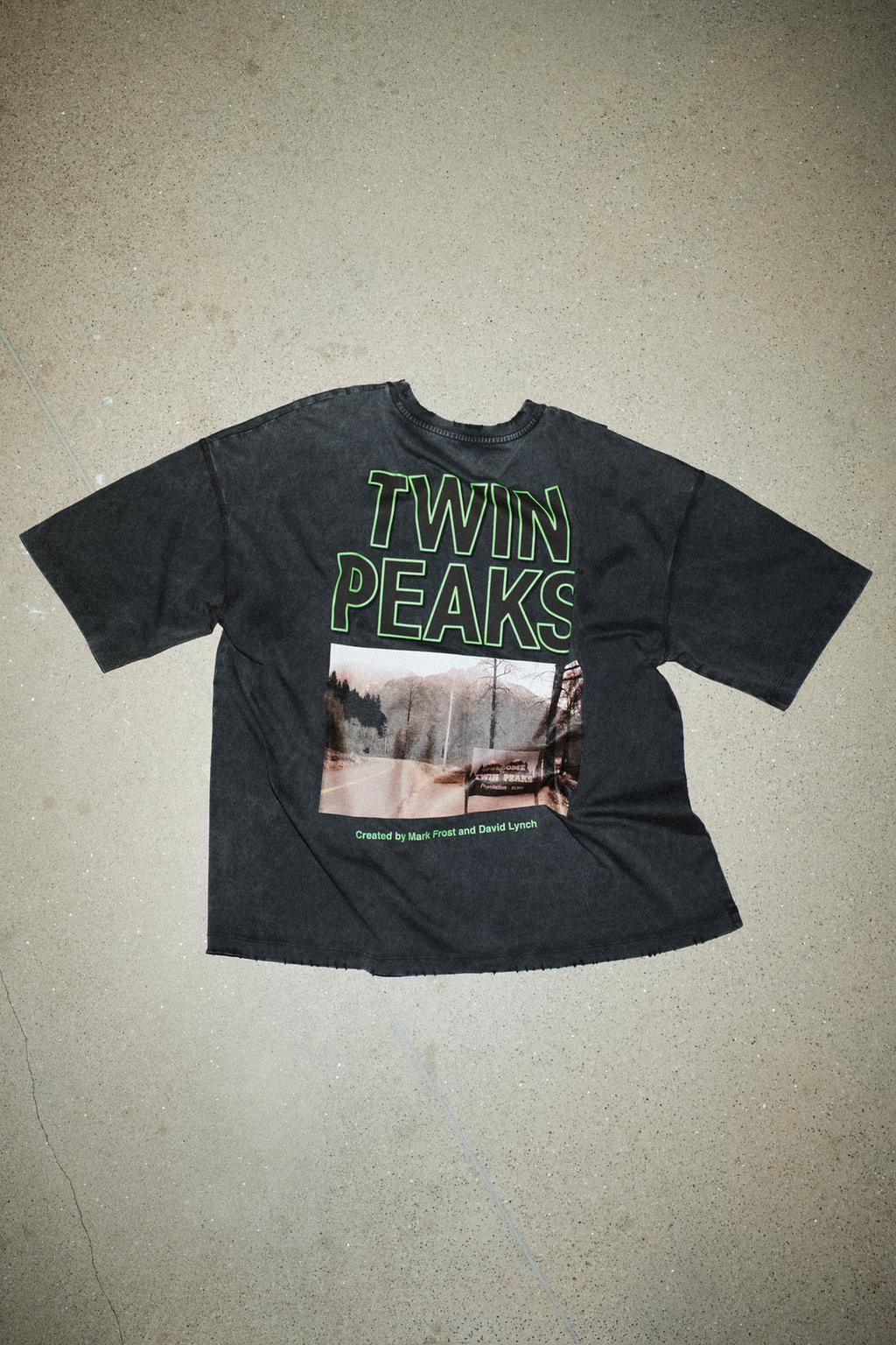 ФУТБОЛКА С МЕТАЛЛИЗИРОВАННЫМ ПРИНТОМ TWIN PEAKS©