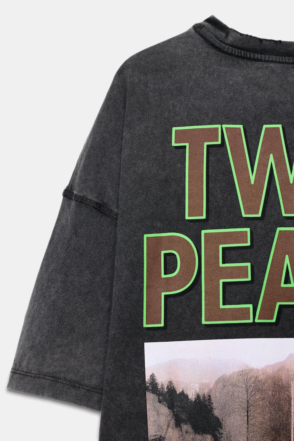 ФУТБОЛКА С МЕТАЛЛИЗИРОВАННЫМ ПРИНТОМ TWIN PEAKS©