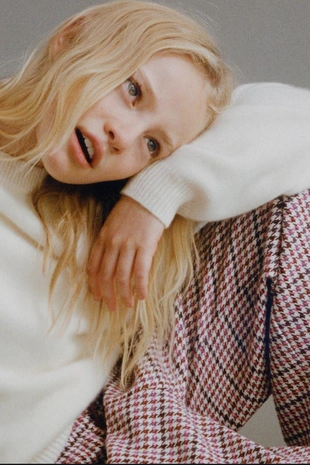 Купить Zara Брюки WIDE LEG с узором «гусиная лапка»