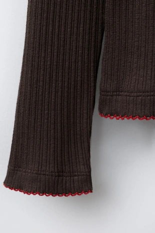 Футболка в рубчик с вышивкой- Заказать в России