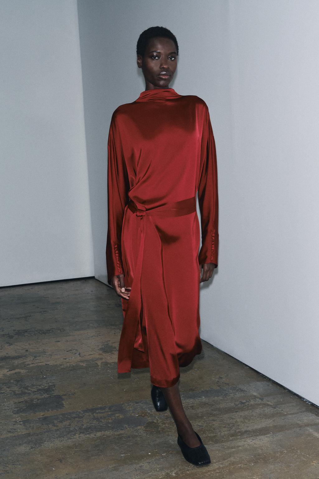 АТЛАСНОЕ ПЛАТЬЕ С ЗАВЯЗКАМИ — ZW COLLECTION