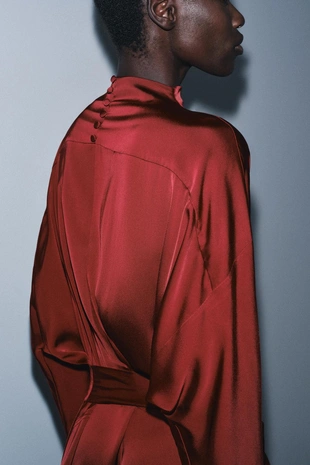 Атласное платье с завязками — ZW COLLECTION- Заказать в России