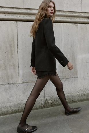 Двубортное пальто из шерсти- Заказать в России