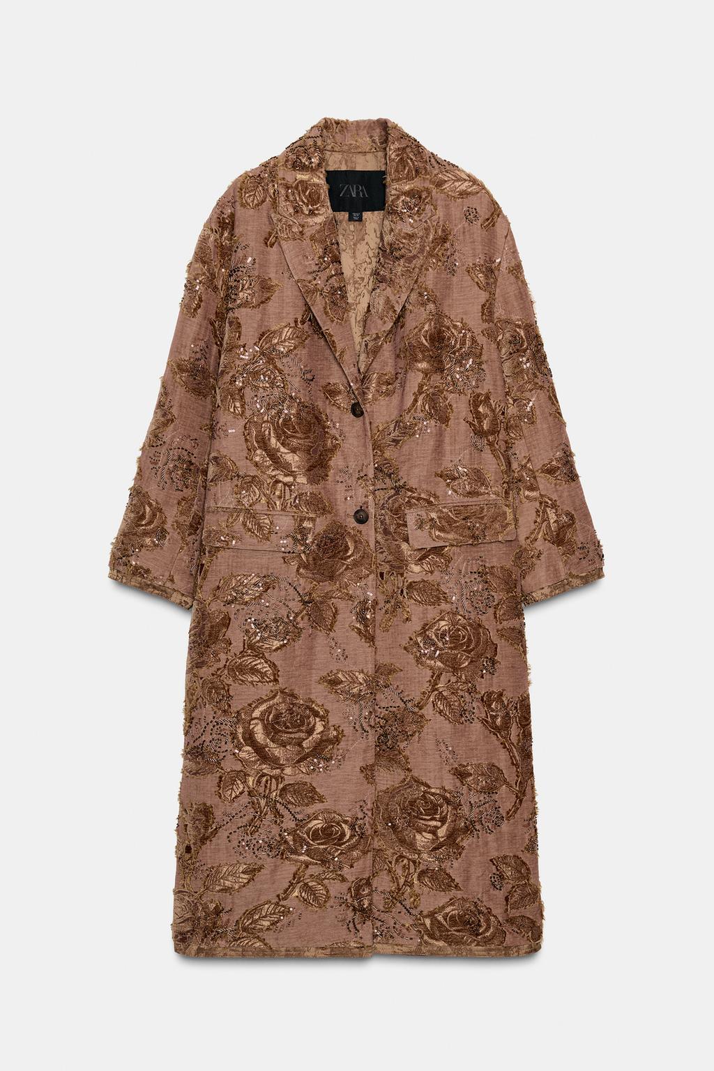ДЛИННОЕ ПАЛЬТО С ВЫШИВКОЙ — ZW COLLECTION LIMITED EDITION