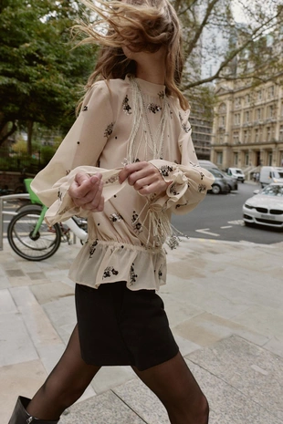 Multicoloured | 9139/967/330 - Zara Полупрозрачная блуза с пайетками