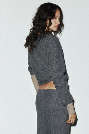 Grey marl | 6050/824/803 - Zara Мягкая толстовка с длинным рукавом