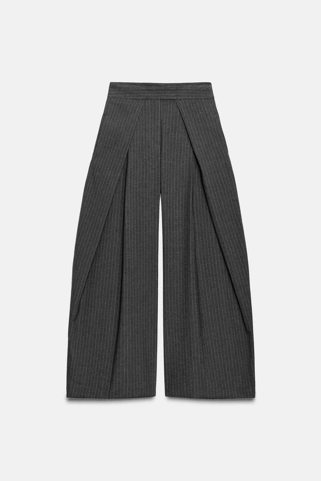 БРЮКИ В ТОНКУЮ ПОЛОСКУ С ЗАЩИПАМИ — ZW COLLECTION
