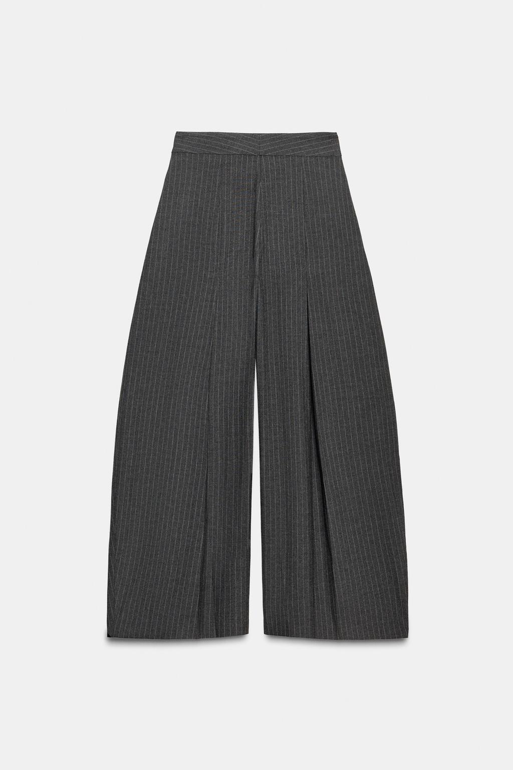 БРЮКИ В ТОНКУЮ ПОЛОСКУ С ЗАЩИПАМИ — ZW COLLECTION
