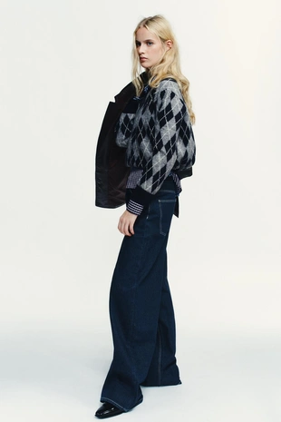 Купить Zara Джинсы TRF EXTRA WIDE LEG с высокой посадкой