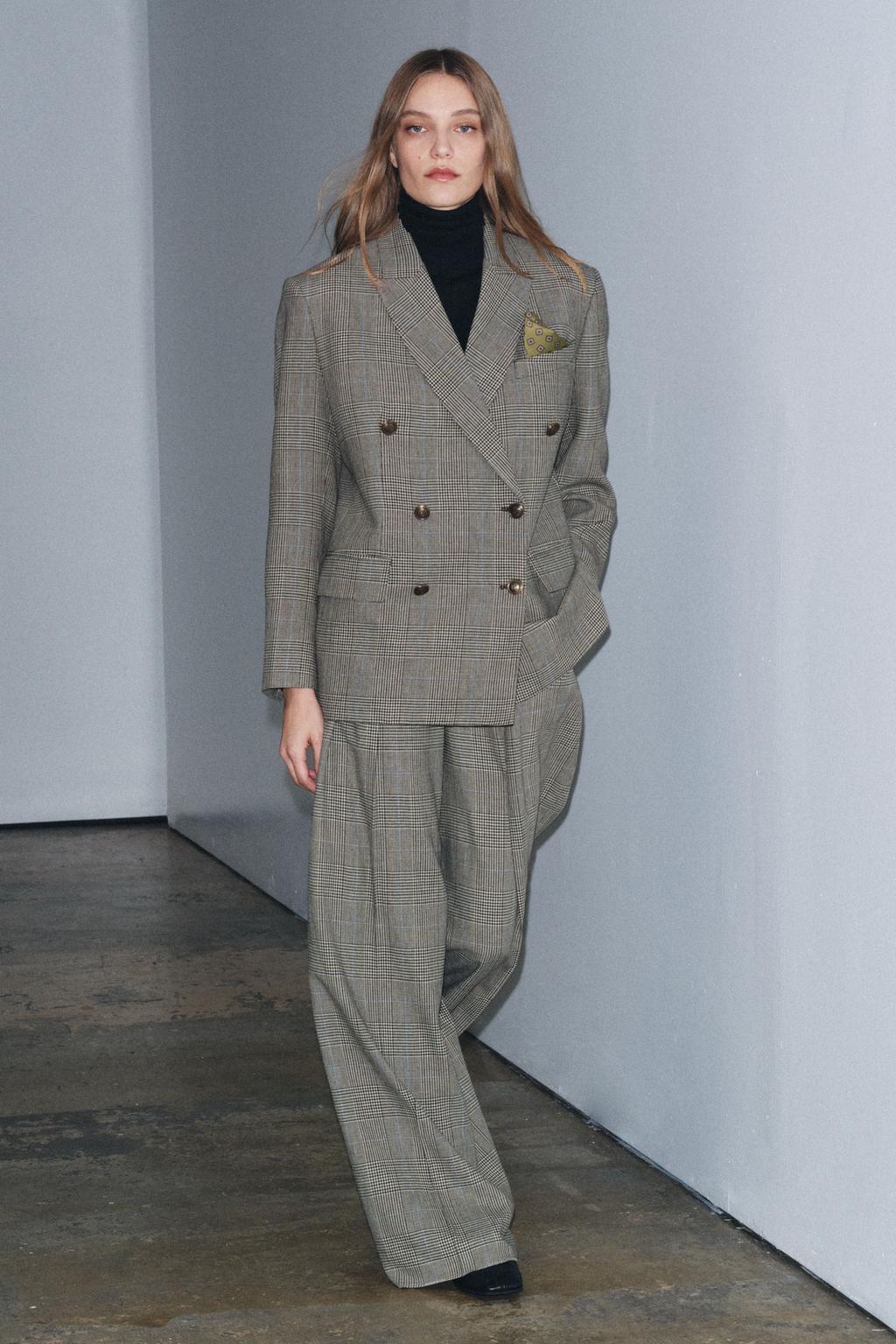 БРЮКИ В КЛЕТКУ С ЗАЩИПАМИ — ZW COLLECTION