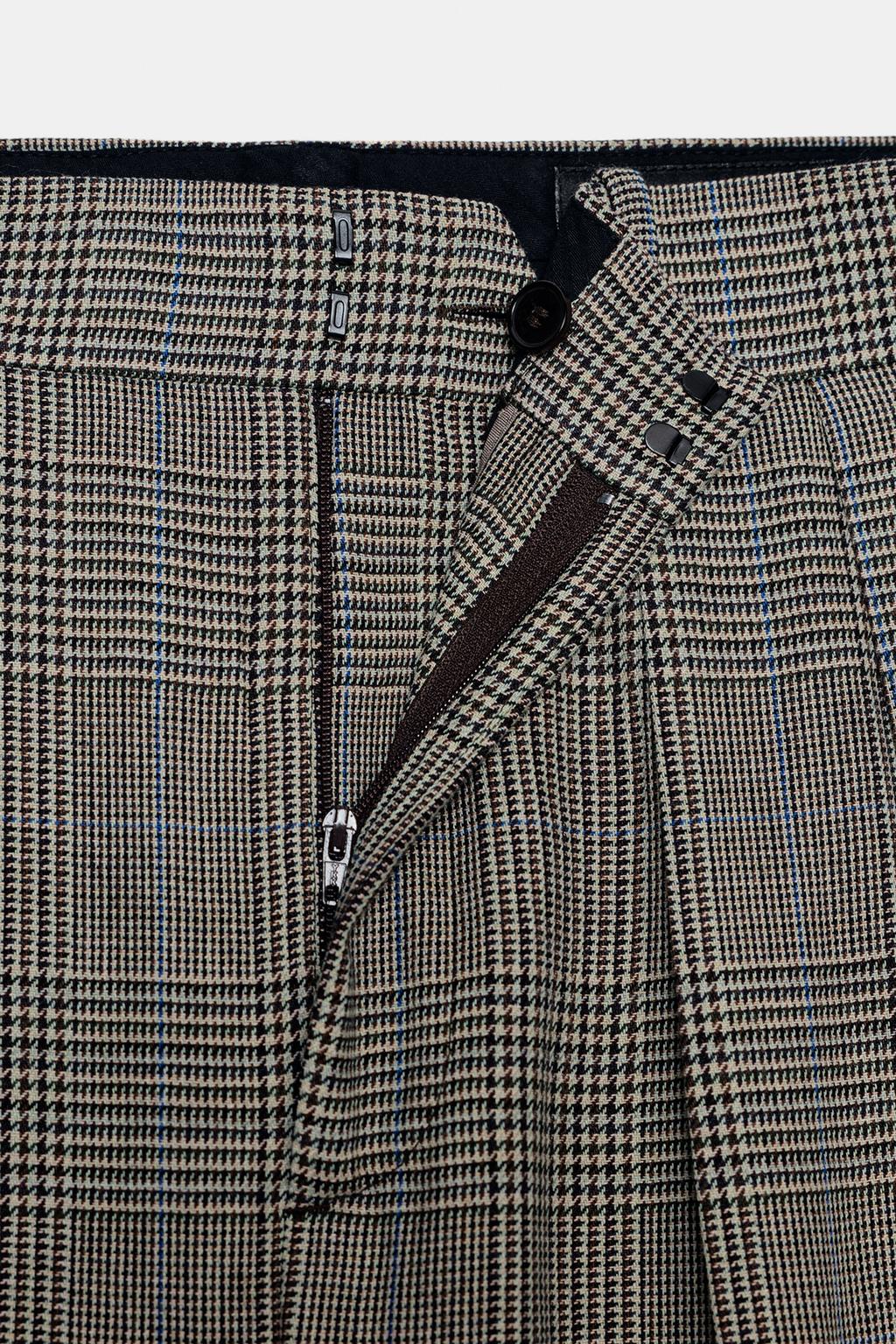 БРЮКИ В КЛЕТКУ С ЗАЩИПАМИ — ZW COLLECTION
