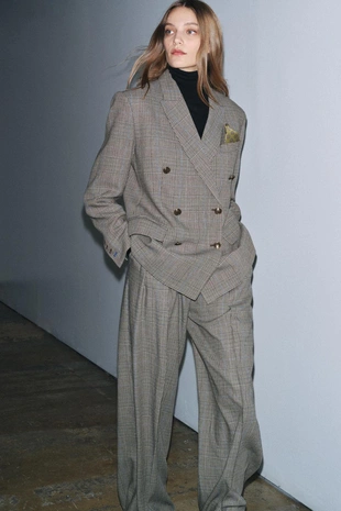 Брюки в клетку с защипами — ZW COLLECTION- Заказать в России