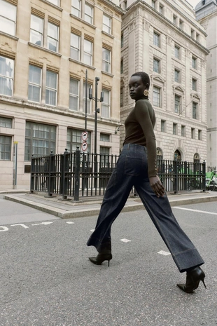 Широкие брюки со швами- Заказать в России