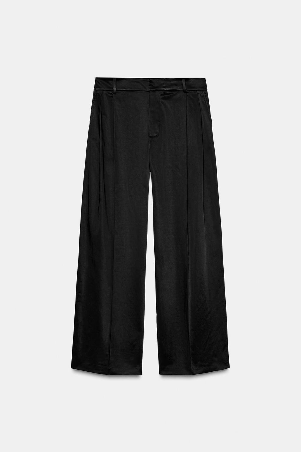 АТЛАСНЫЕ БРЮКИ С ЗАЩИПАМИ — ZW COLLECTION