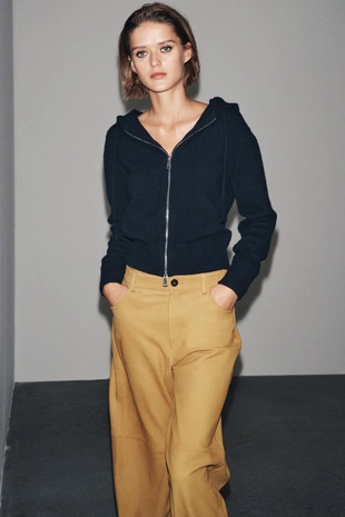 Толстовка из 100% шерсти с капюшоном- Заказать в России