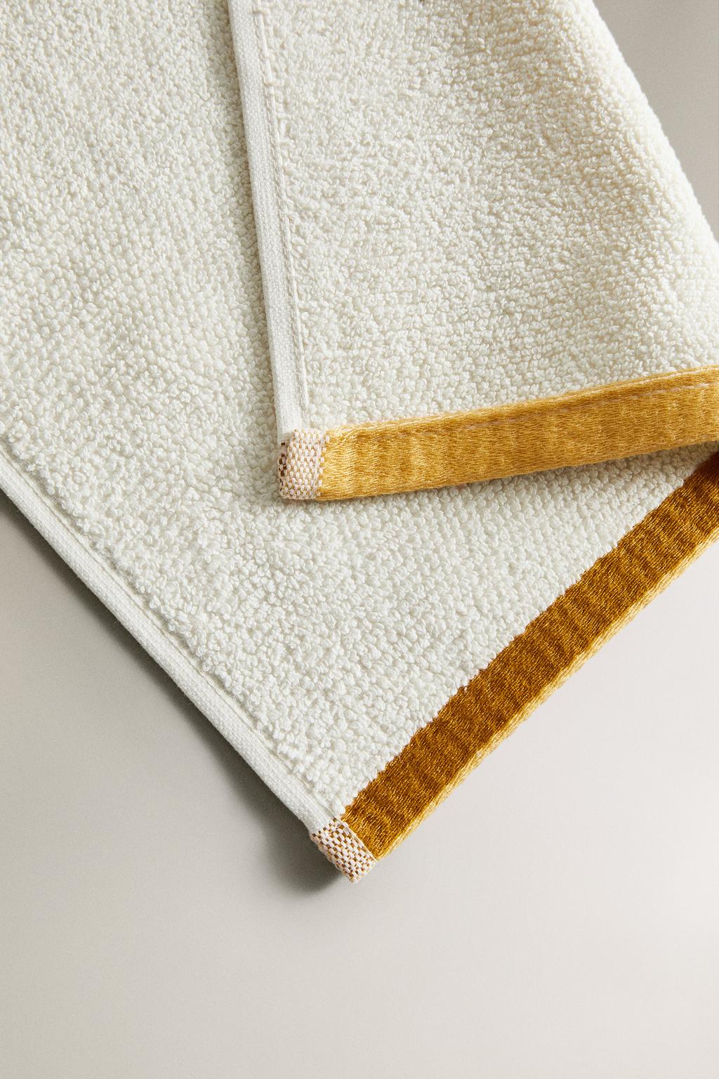 Полотенце для ванны rice stitch с цветной каймой
