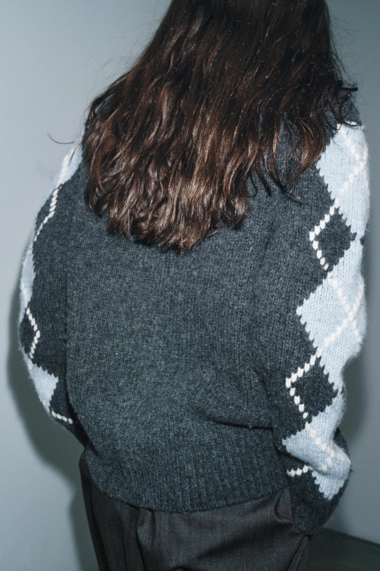 Кардиган в стиле аргайл из 100% шерсти