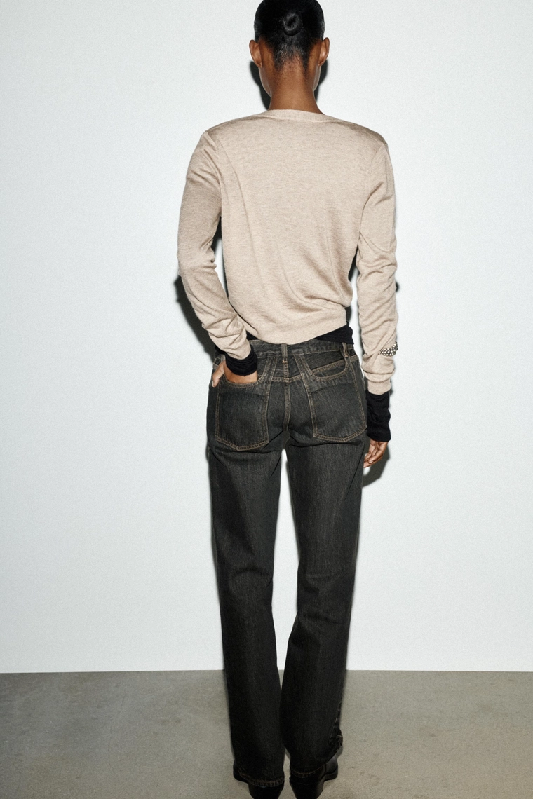 Кардиган из шерстяно-микроволоконной смеси с длинными рукавами