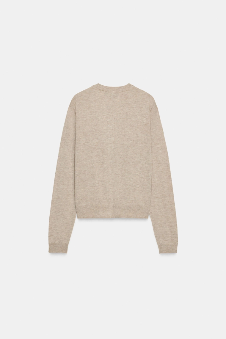 Кардиган из шерстяно-микроволоконной смеси с длинными рукавами