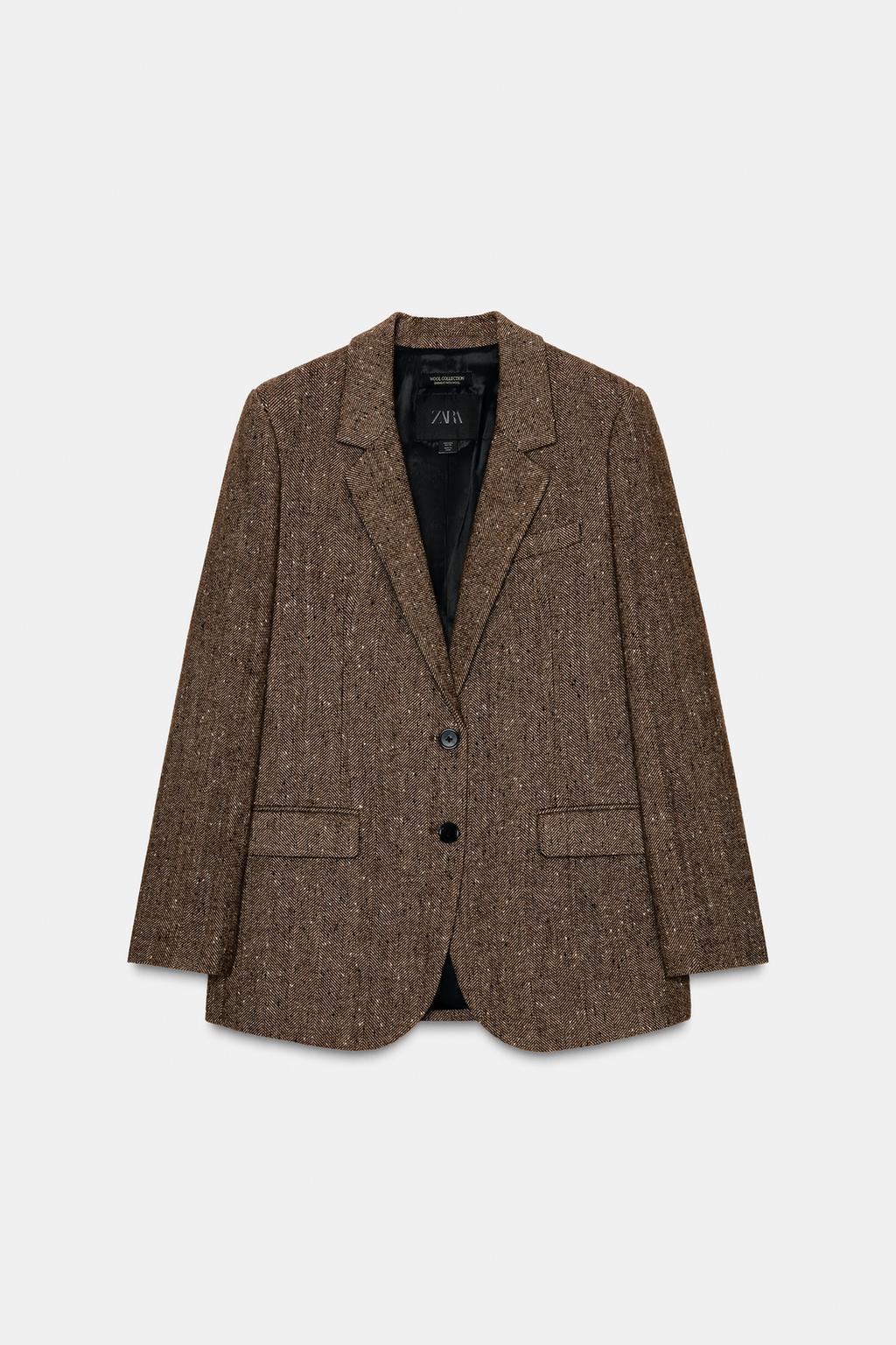 БЛЕЙЗЕР ИЗ СМЕСОВОГО ЛЬНА С УЗОРОМ В ЕЛОЧКУ — ZW COLLECTION