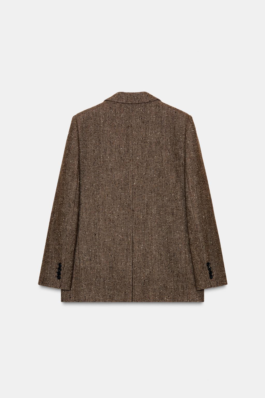 БЛЕЙЗЕР ИЗ СМЕСОВОГО ЛЬНА С УЗОРОМ В ЕЛОЧКУ — ZW COLLECTION