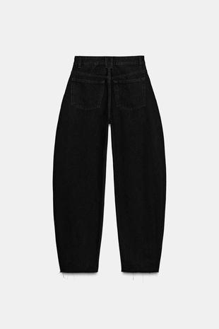 Black | 8727/233/800 - Zara Джинсы BARREL TRF с высокой посадкой