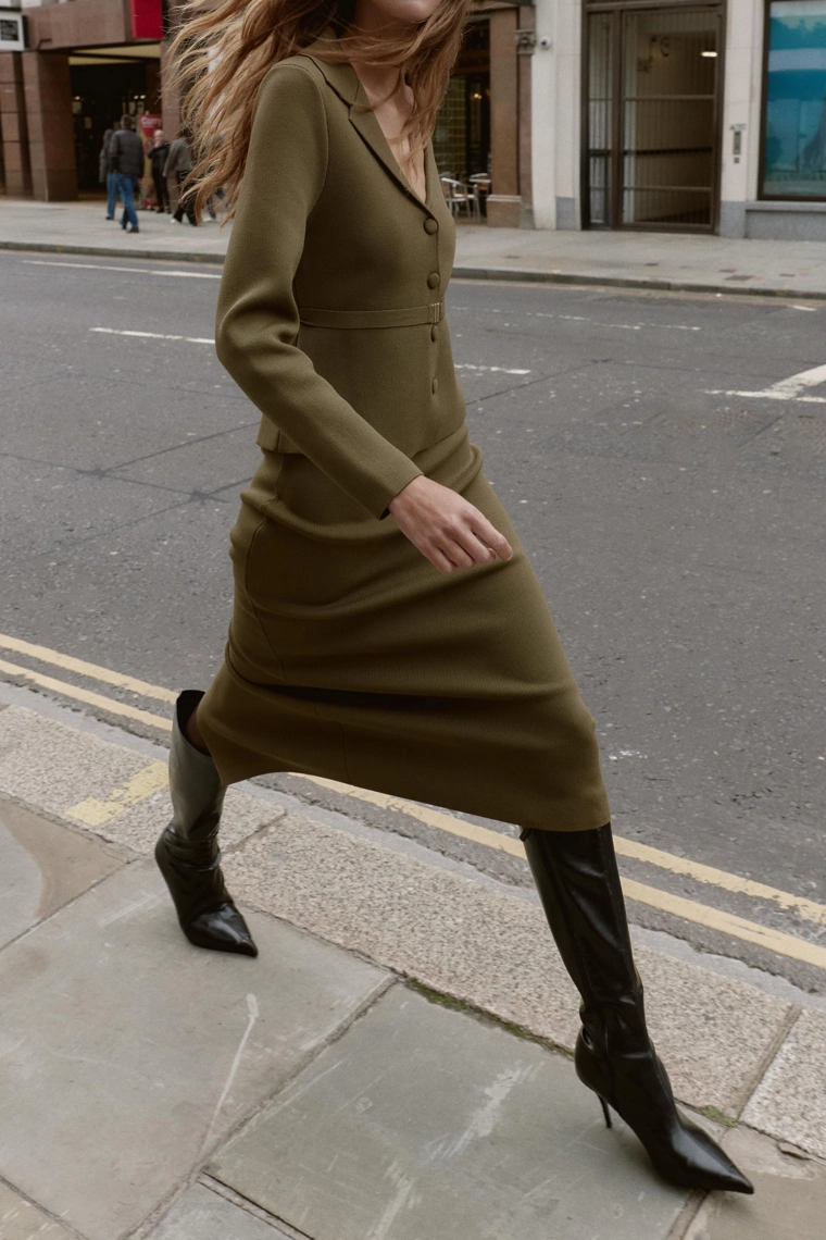 Юбка-миди трактория из трикотажа