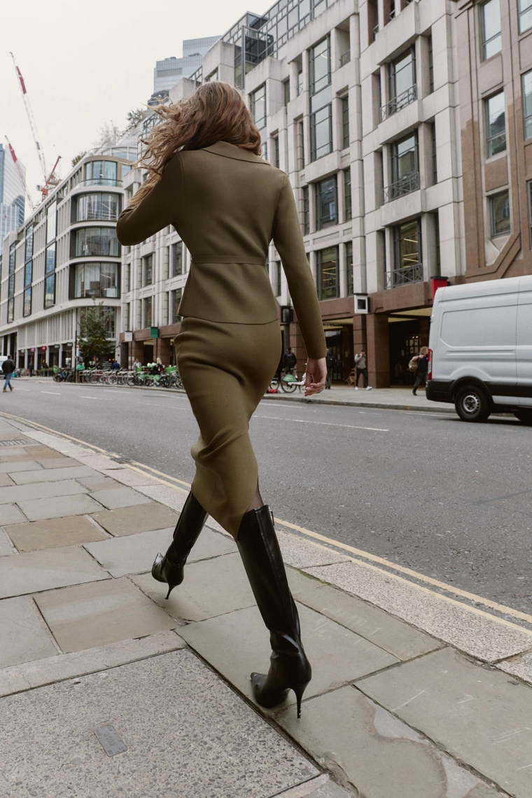 Юбка-миди трактория из трикотажа